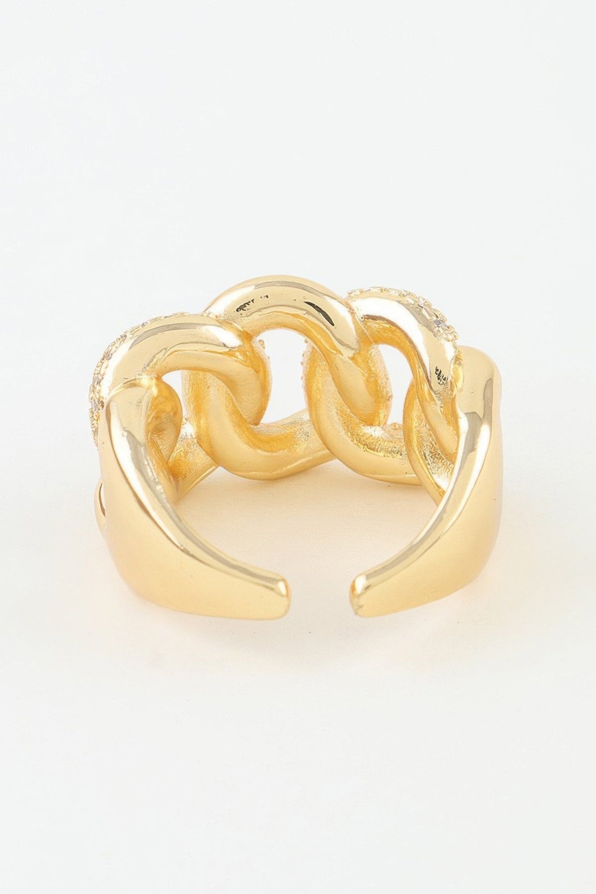 Multi Bejeweled Curb Chain Ring