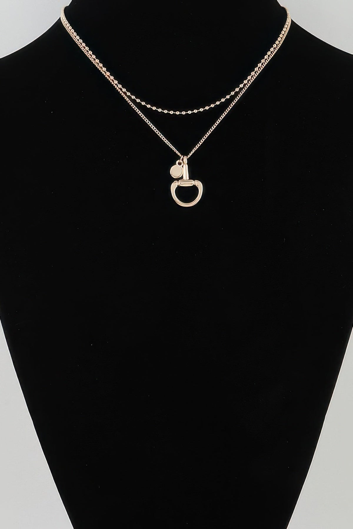 Double Equestrian Drop Beaded Necklace
