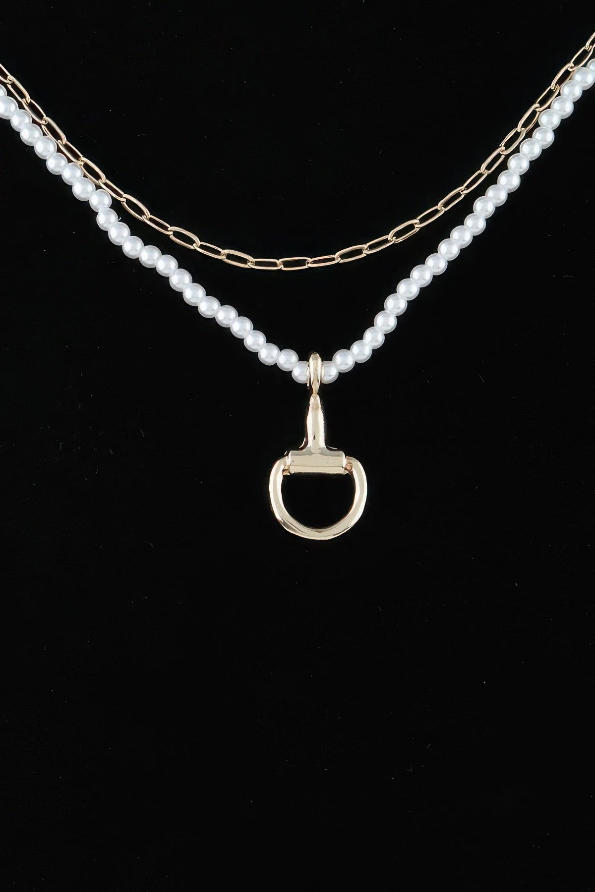 Equestrian Drop Beaded Chain Necklace