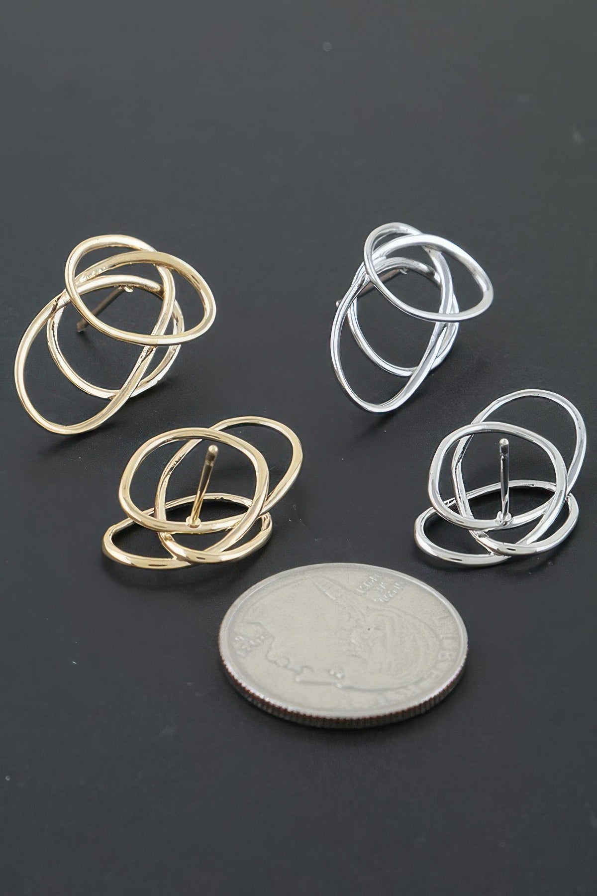 Triple Solar Spiral Earrings