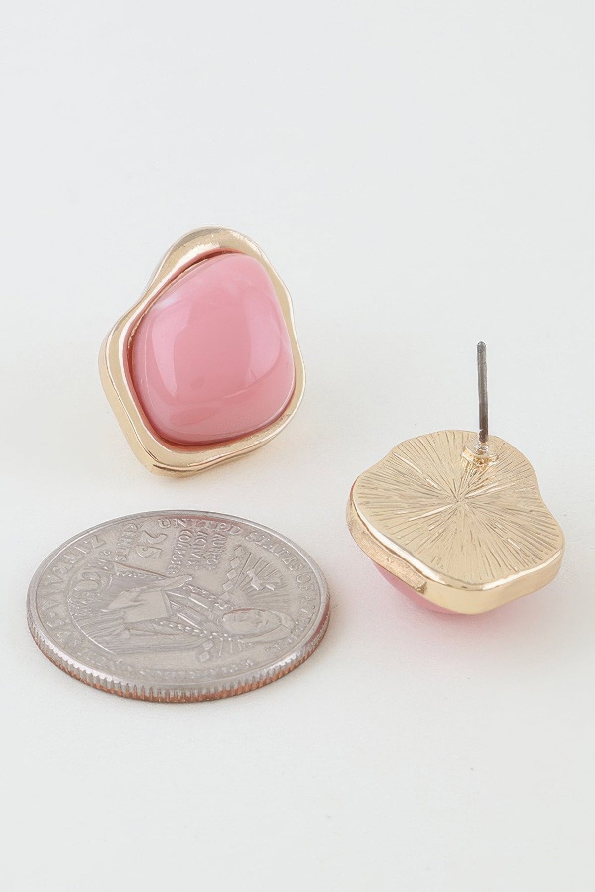 Ripple Effect Stone Stud Earrings