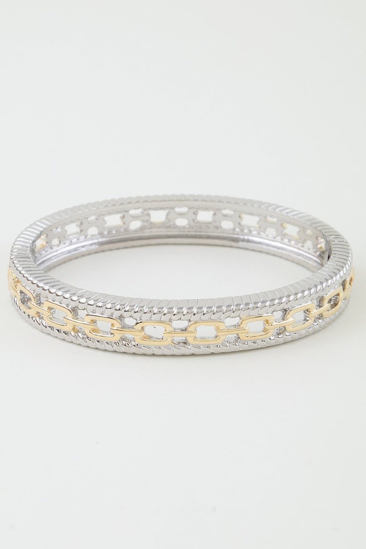 Two Toned Twisted Chain Bracelet