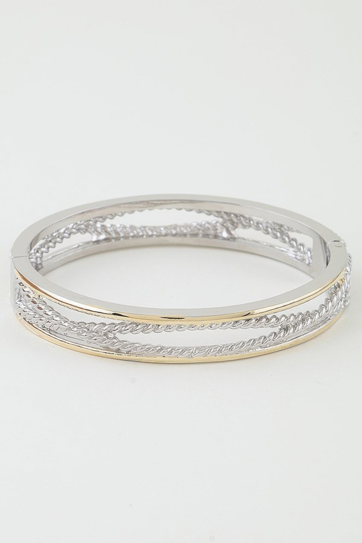 Two Toned Twisted Cuff Bracelet