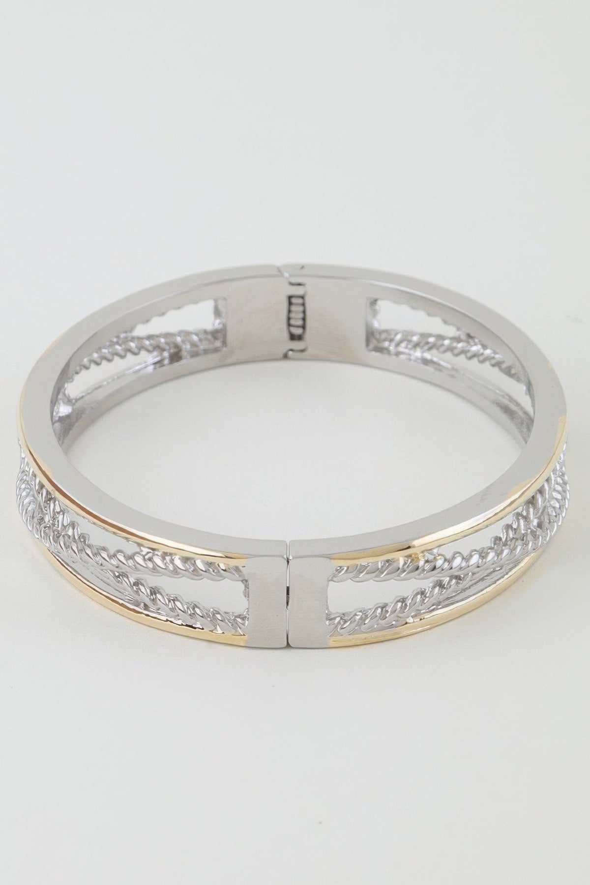 Two Toned Twisted Cuff Bracelet