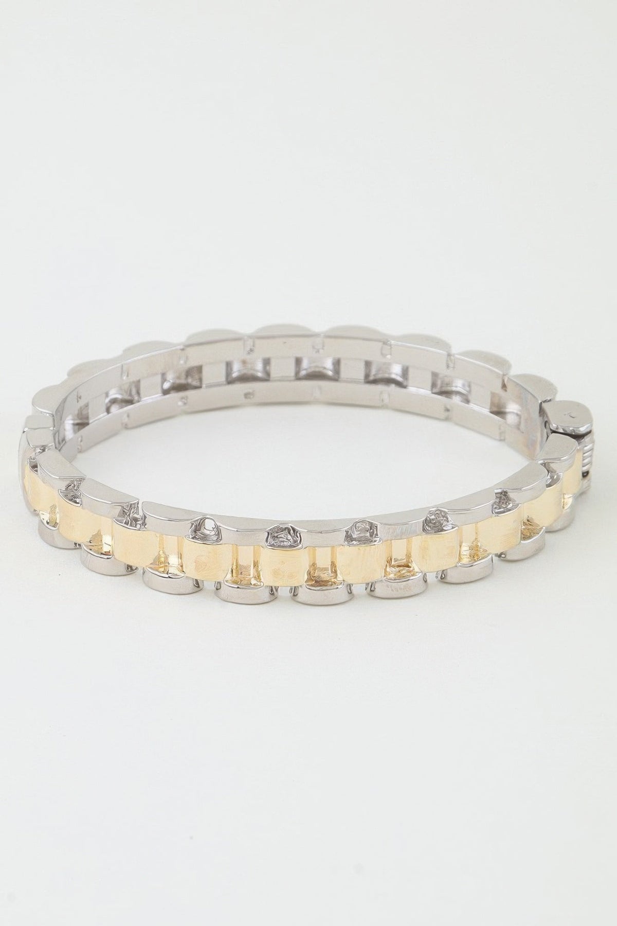 Two Toned Box Chain Cuff Bracelet