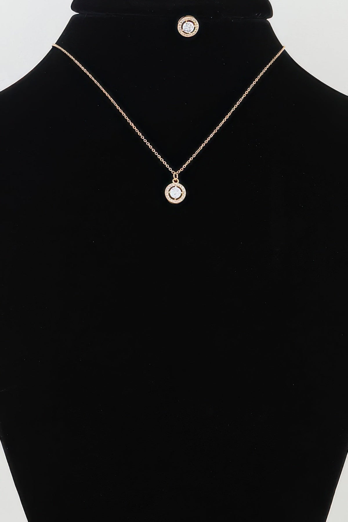 Bejeweled Rhinestone Pendant Necklace Set
