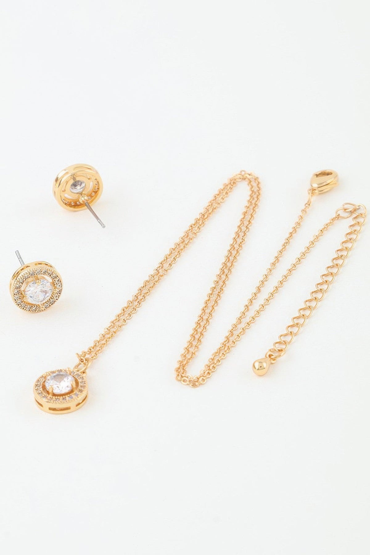 Bejeweled Rhinestone Pendant Necklace Set