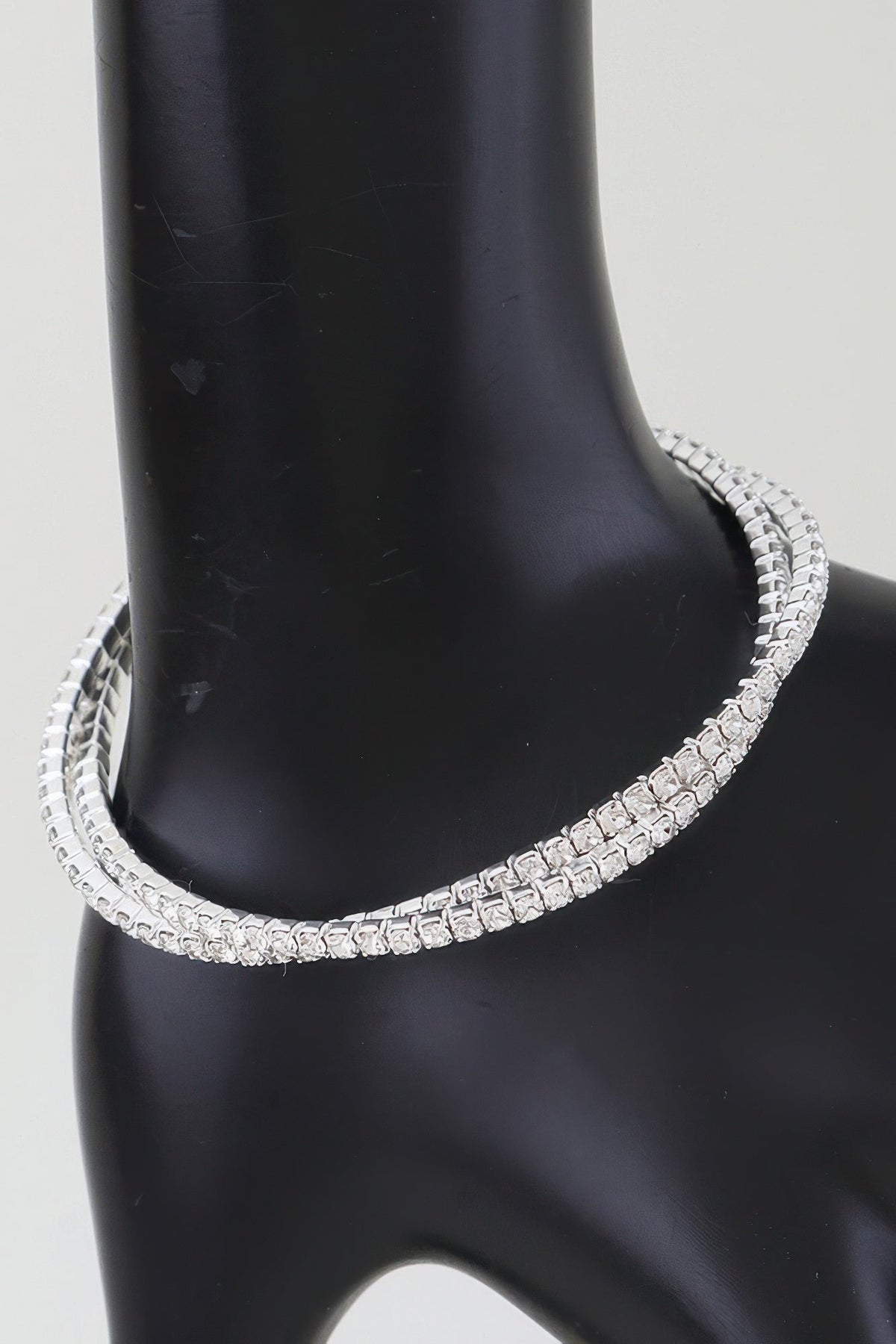 Interlocked Cubic Rhinestone Cuff Bracelet
