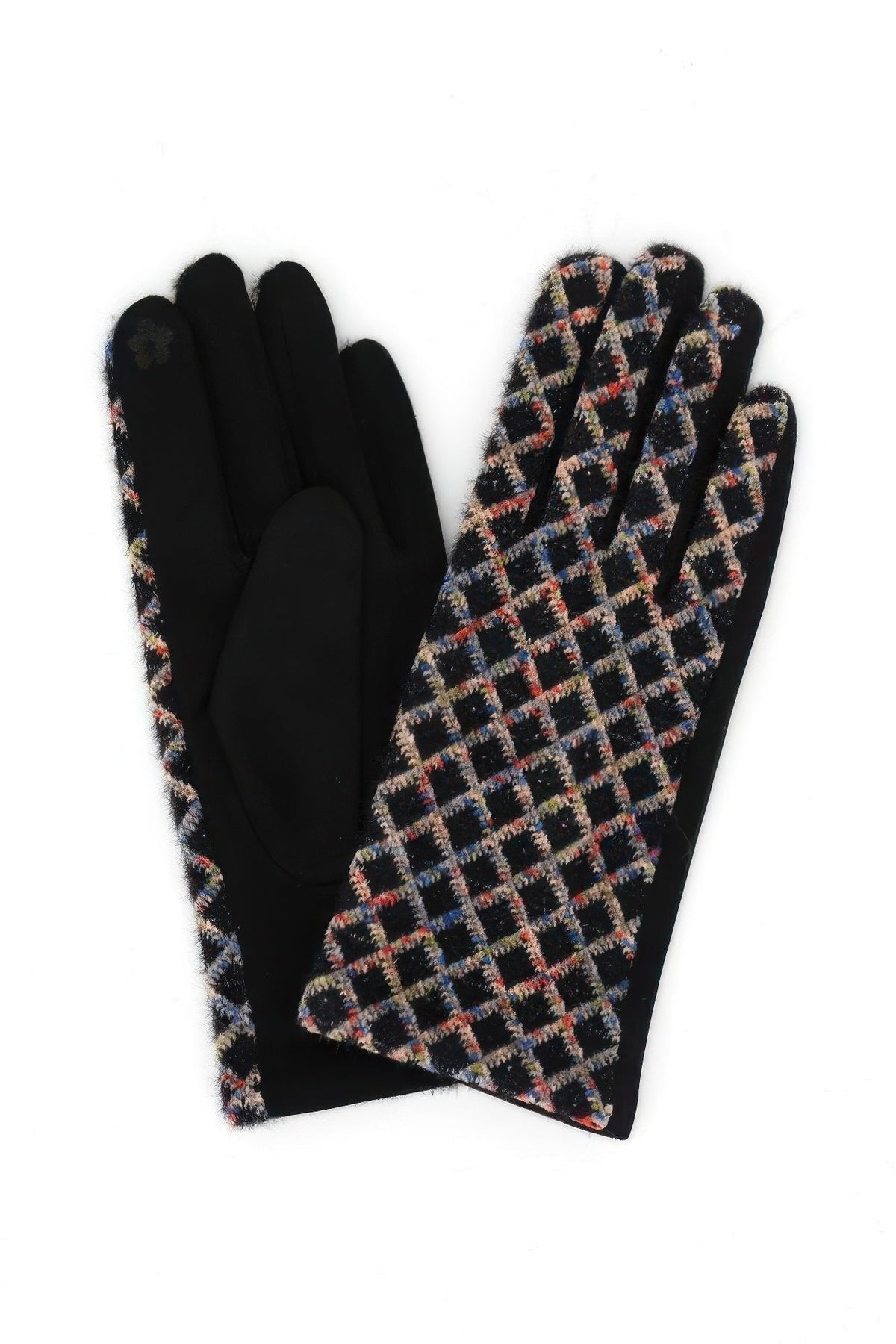 Multi Color Weave Textured Touchscreen Gloves