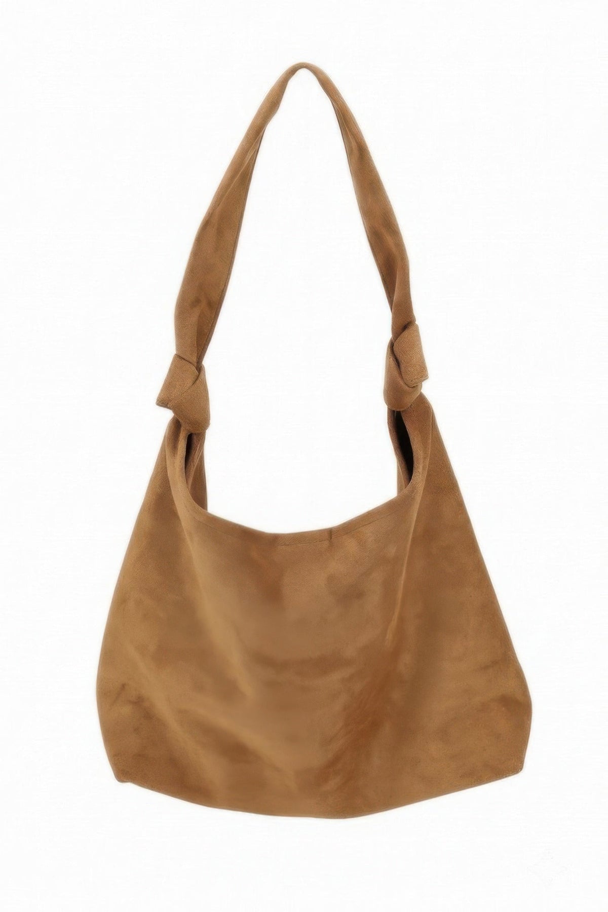 Knotted Faux Suede Hobo Bag