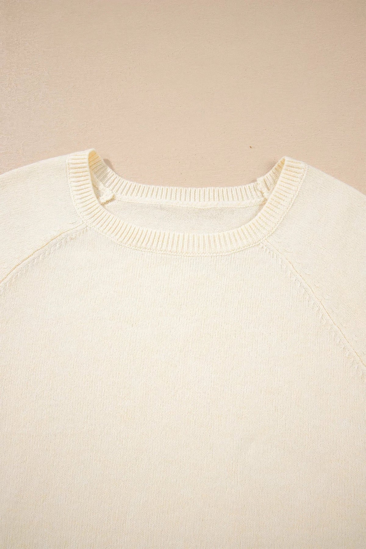 Solid Buttoned Bishop Long Sleeve Crew Neck Sweater