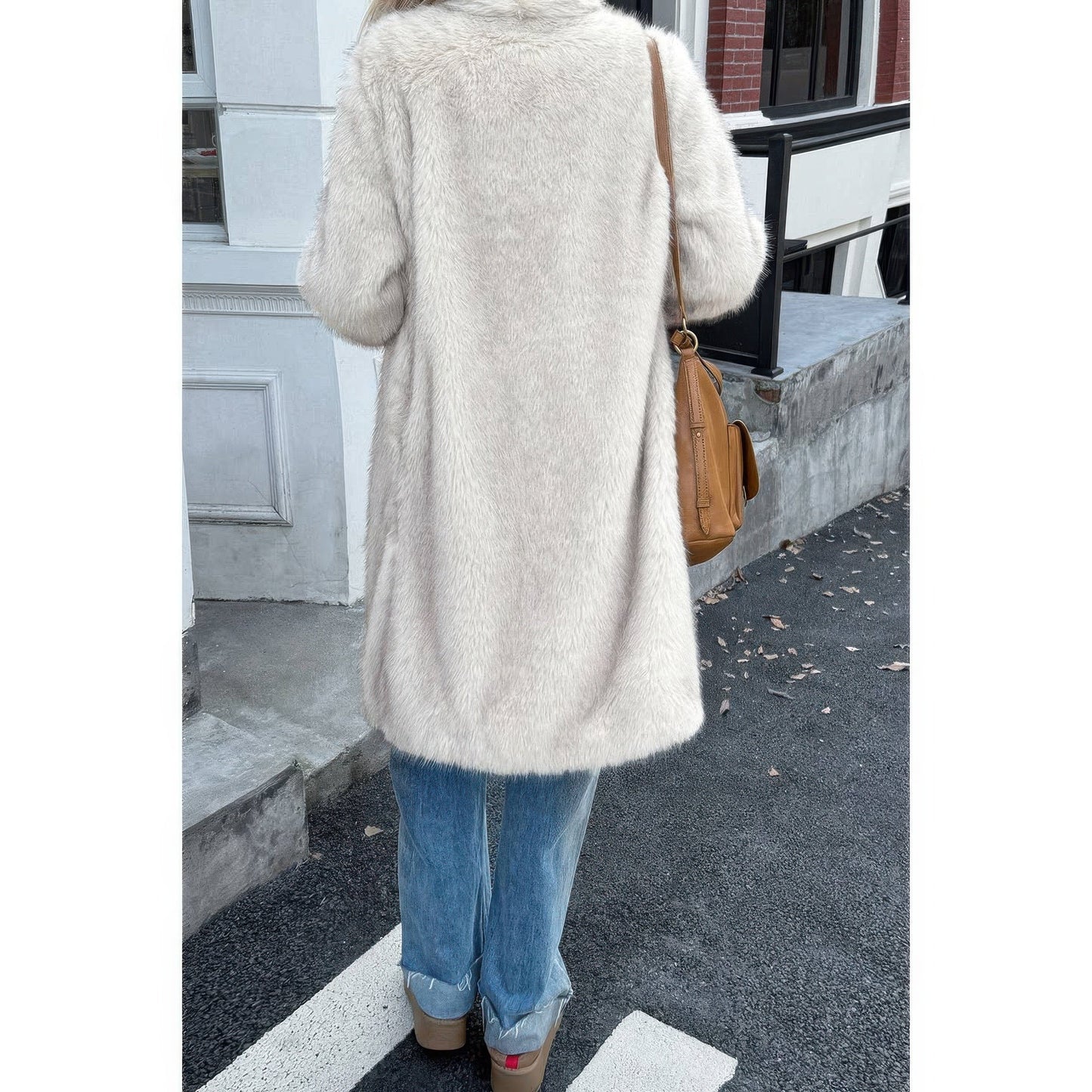 Solid Fluffy Faux Fur Shaggy Long Body Outwear See size chart under “more details”