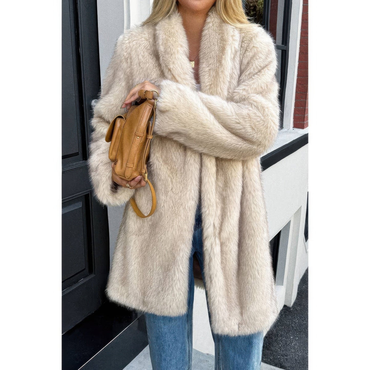 Solid Fluffy Faux Fur Shaggy Long Body Outwear See size chart under “more details”