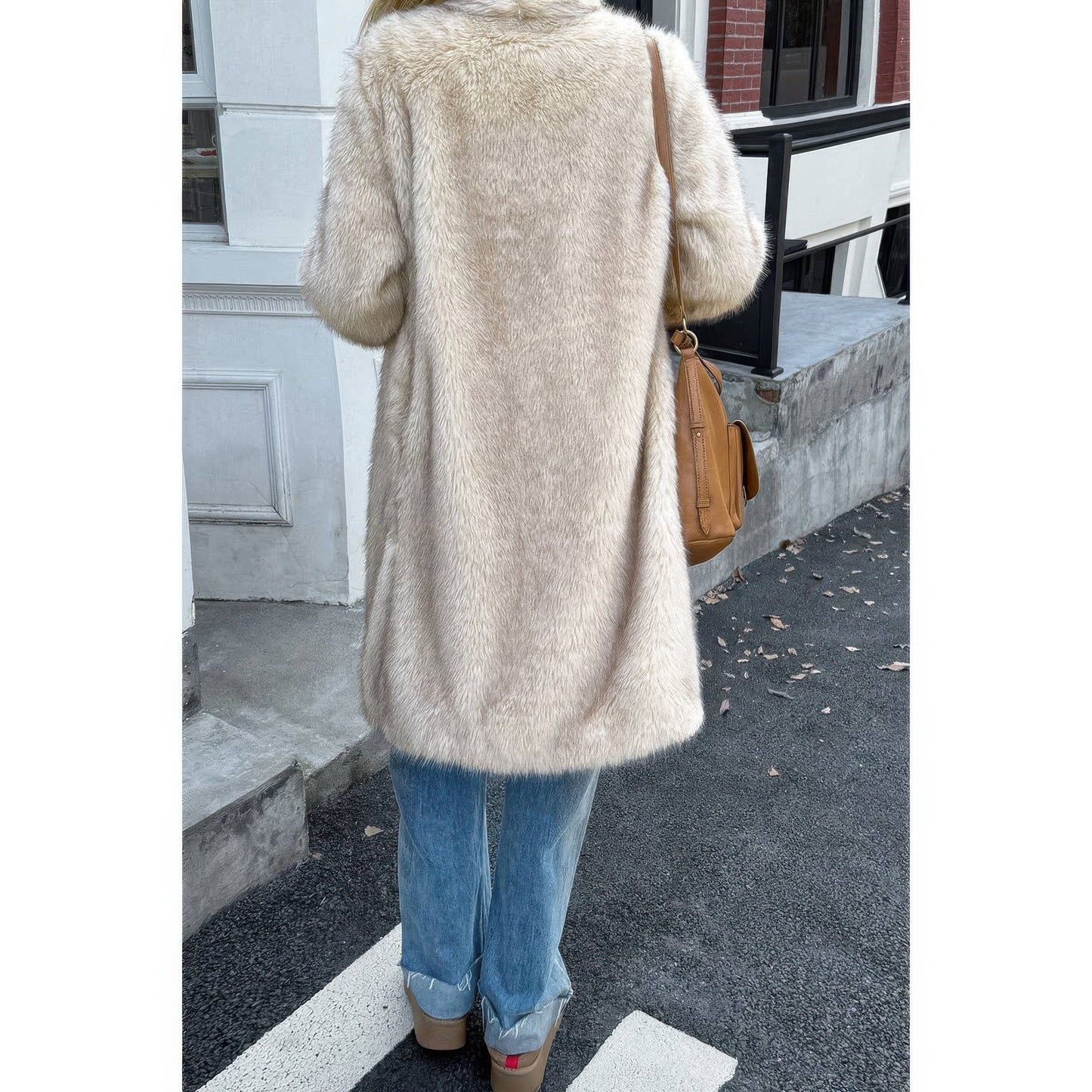 Solid Fluffy Faux Fur Shaggy Long Body Outwear See size chart under “more details”