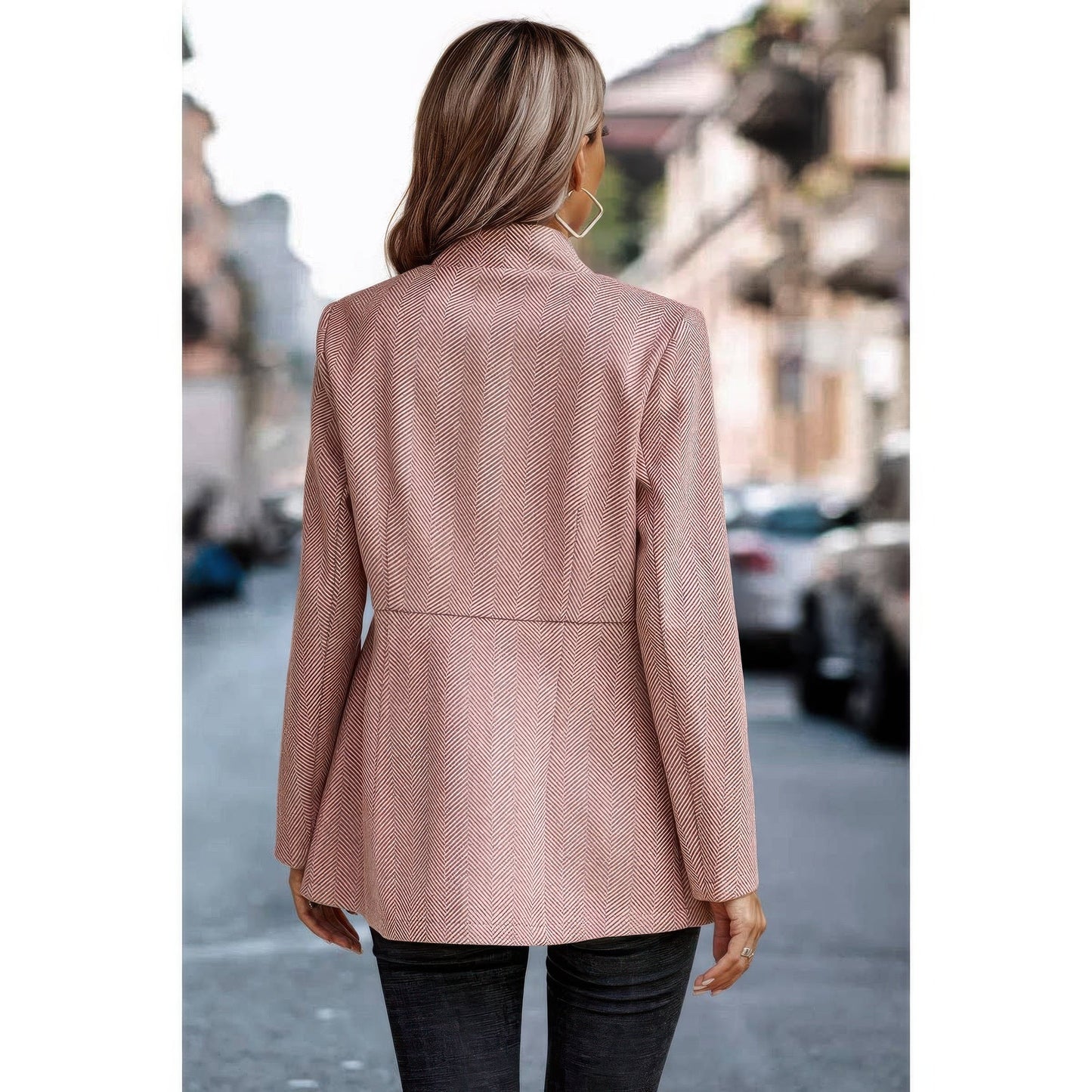 Solid Pocket Long Sleeve Elegant Wool Coat See size chart under “more details”