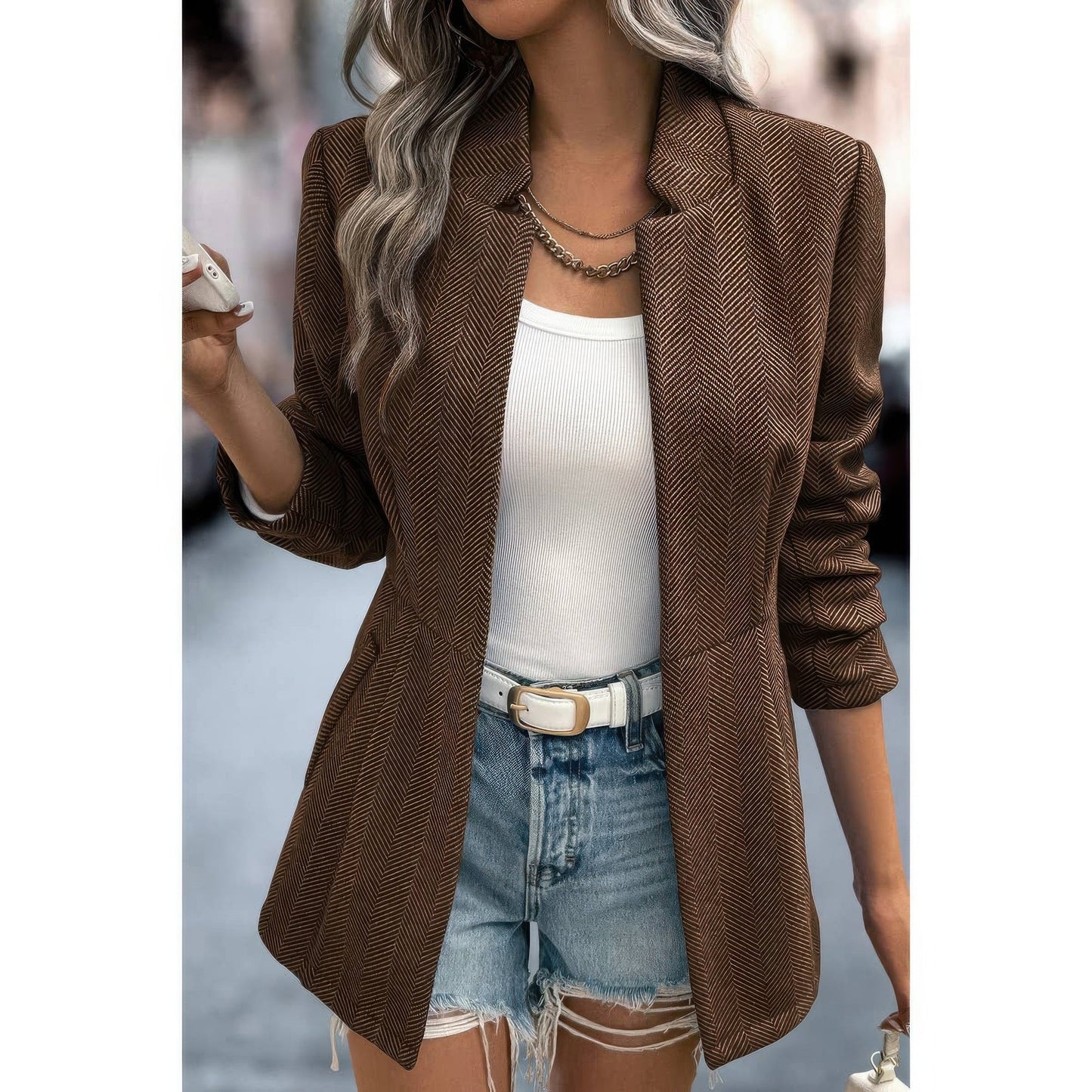 Solid Pocket Long Sleeve Elegant Wool Coat See size chart under “more details”