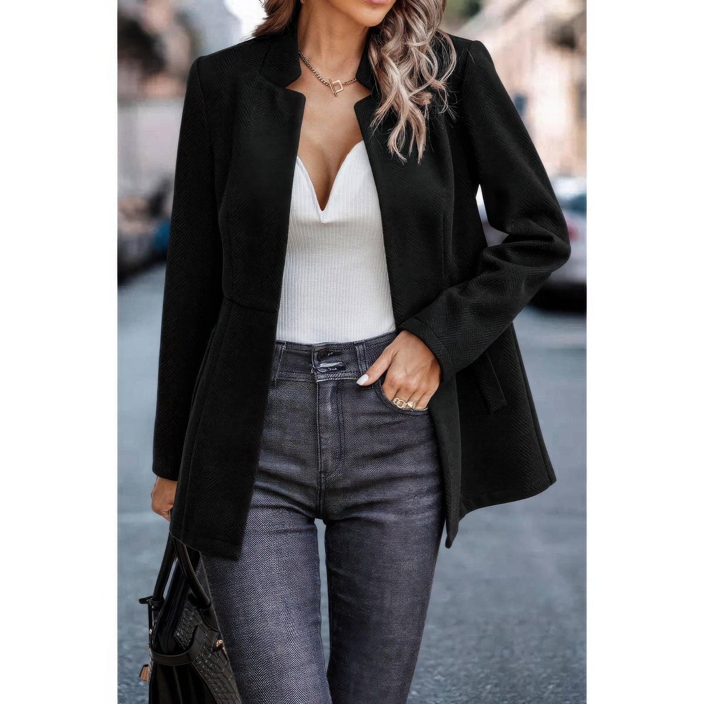 Solid Pocket Long Sleeve Elegant Wool Coat See size chart under “more details”