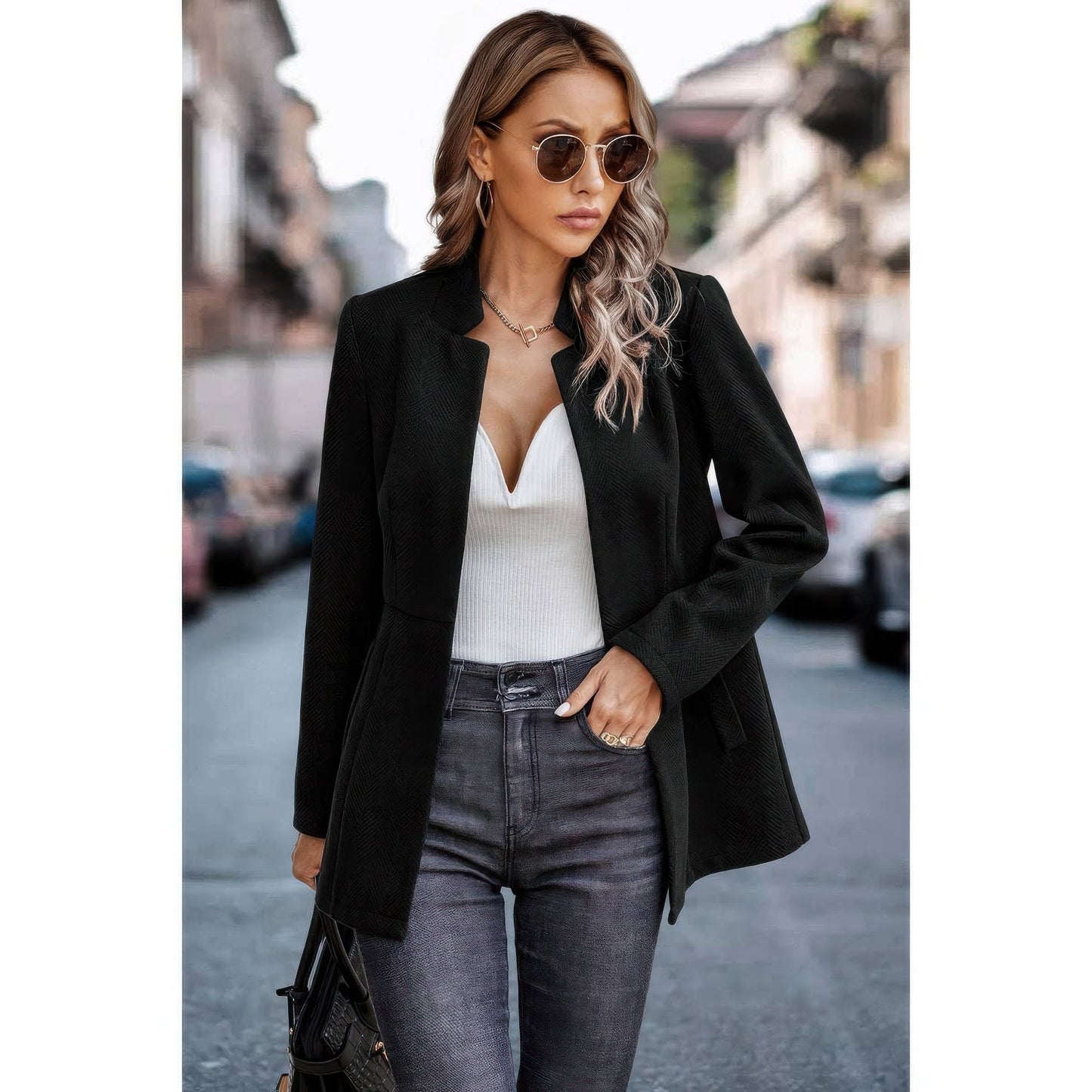 Solid Pocket Long Sleeve Elegant Wool Coat See size chart under “more details”