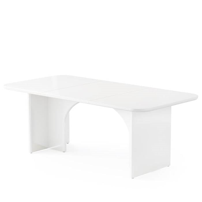Escritorio de ordenador ejecutivo moderno extra grande para oficina en color blanco