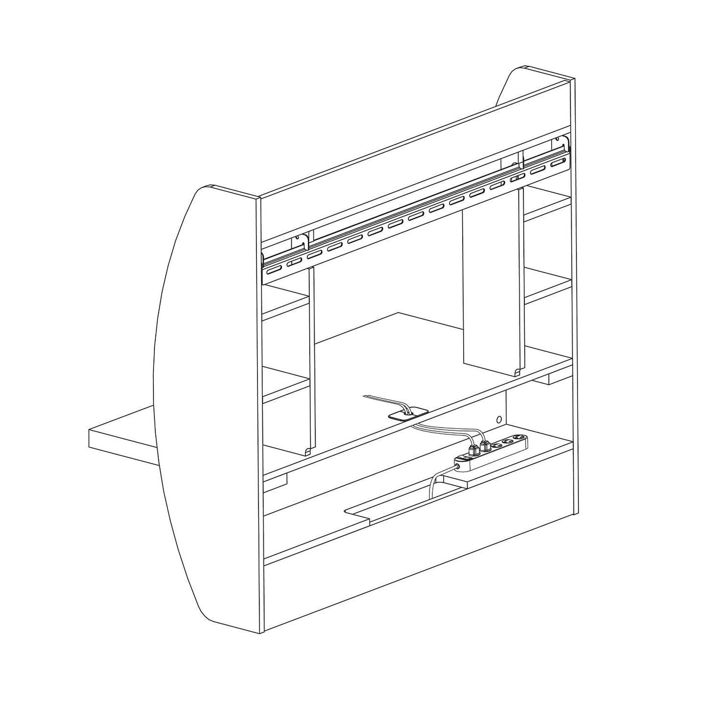 Escritorio de pared moderno blanco para portátil que ahorra espacio