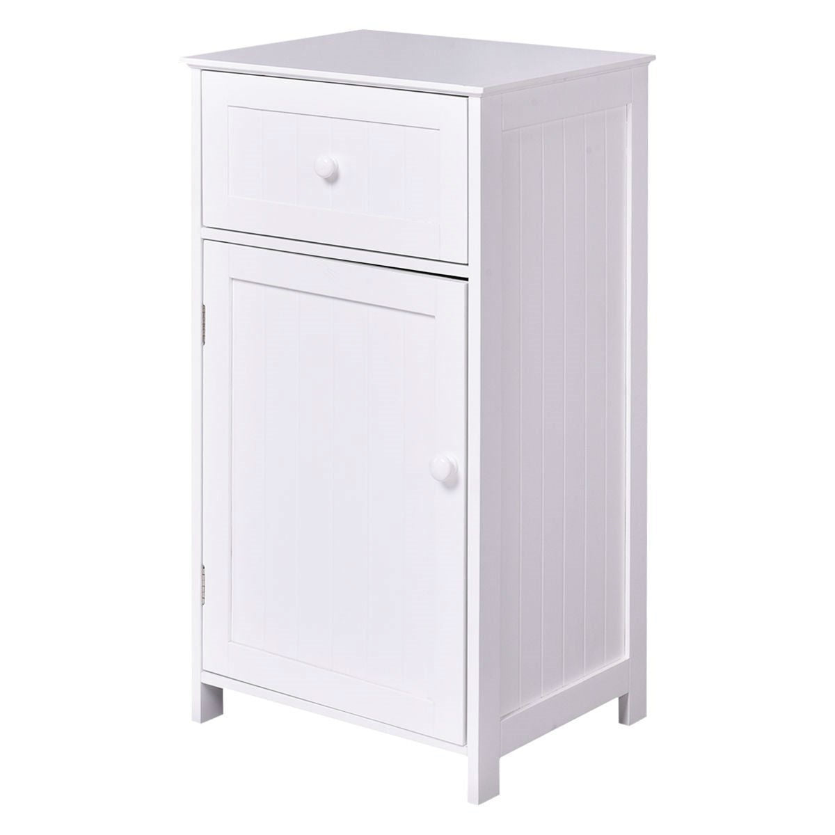 Mueble de suelo para baño de madera blanca con acabado resistente al agua