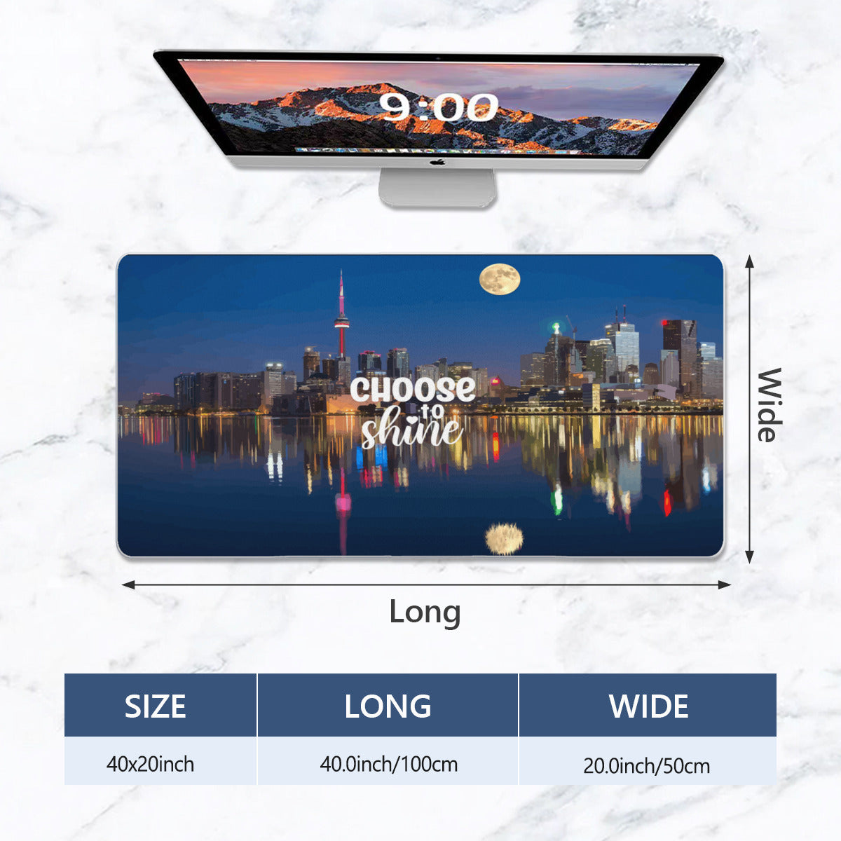 Choose to Shine City by the Water 40" x 20" Mousepad Desk Mat