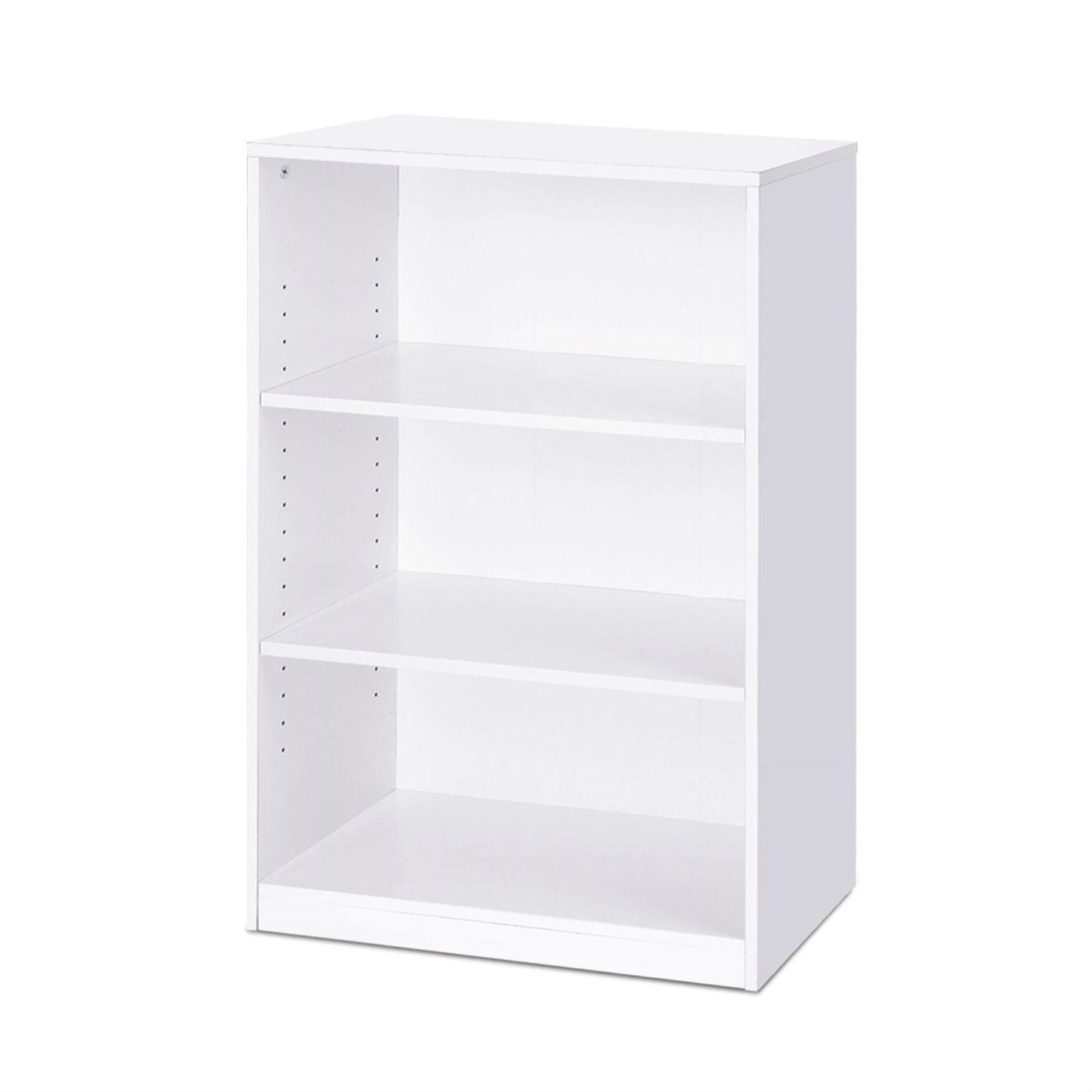Librería moderna de 3 estantes con acabado de madera blanca