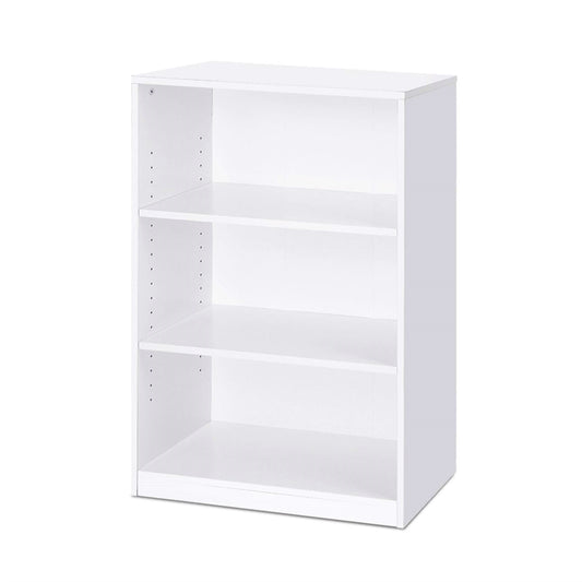 Librería moderna de 3 estantes con acabado de madera blanca