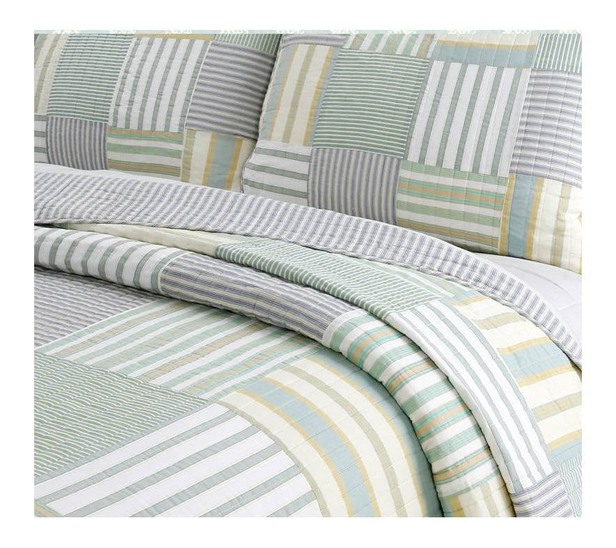 Juego de colcha Twin de algodón 100% suave reversible con parches