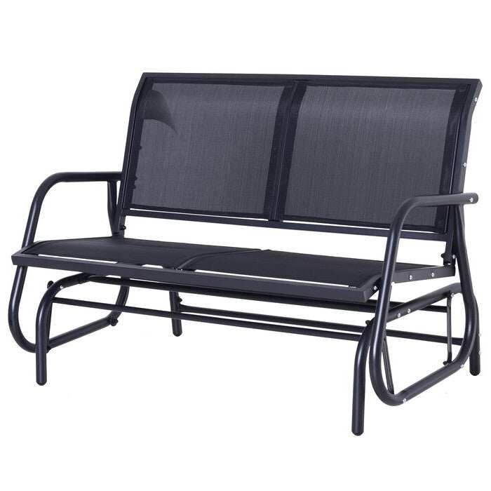 Columpio Deslizante de Malla para Patio Exterior de 2 Plazas Gris Oscuro