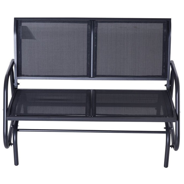 Columpio Deslizante de Malla para Patio Exterior de 2 Plazas Gris Oscuro