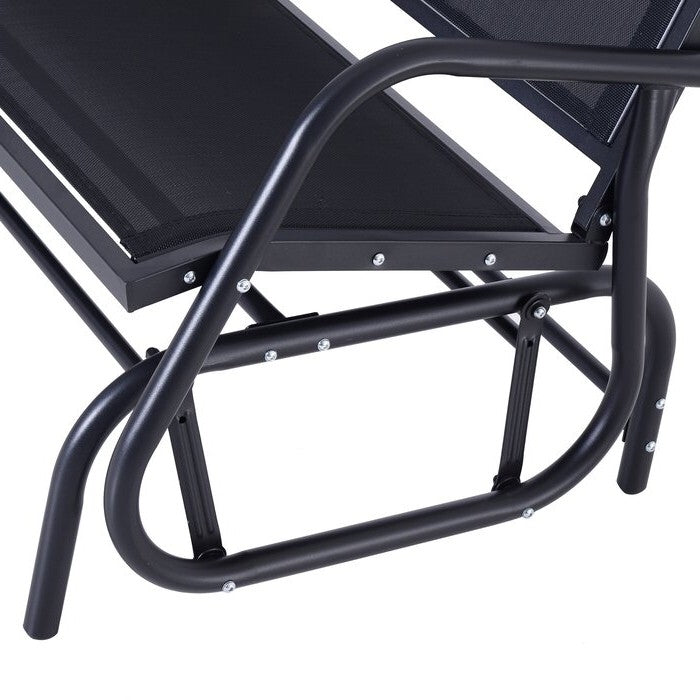 Columpio Deslizante de Malla para Patio Exterior de 2 Plazas Gris Oscuro