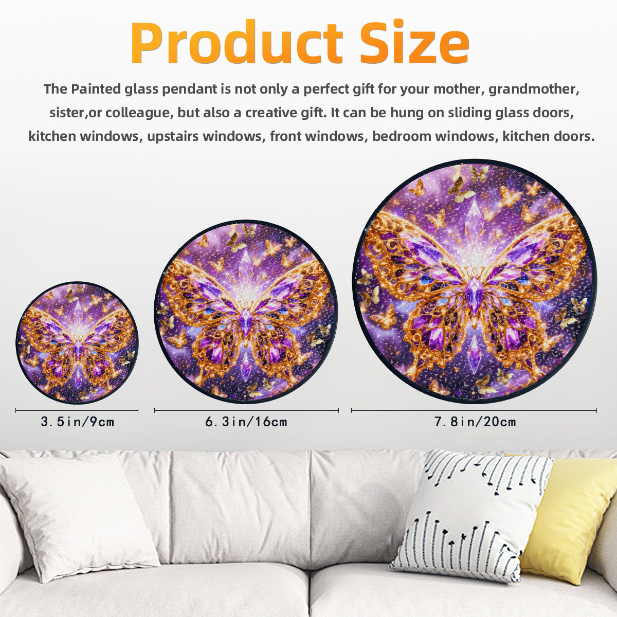 Purple Crystal Butterfly Suncatcher Home Decor