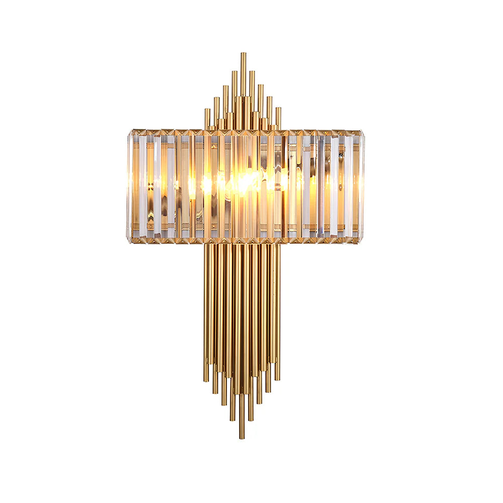 Lámpara de pared Wallis de cristal dorado