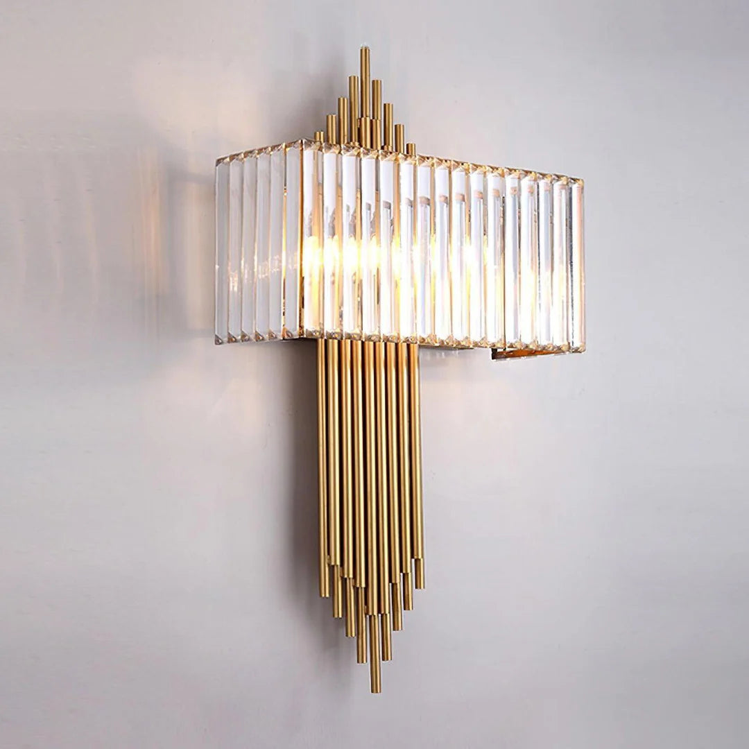 Lámpara de pared Wallis de cristal dorado