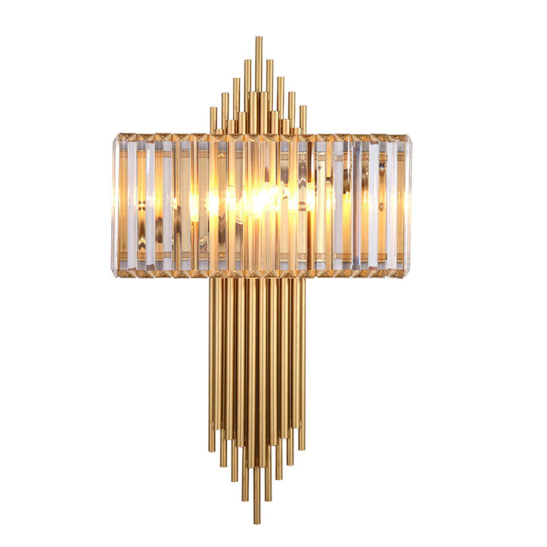 Lámpara de pared Wallis de cristal dorado