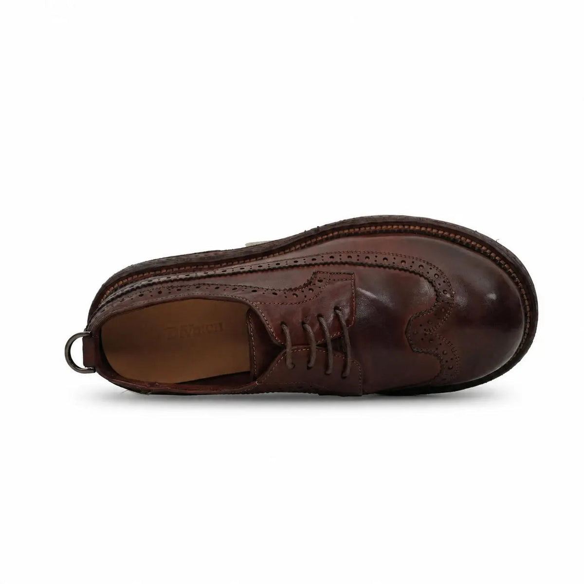 Brown Wingtip Cow Leather Derby Shoes
