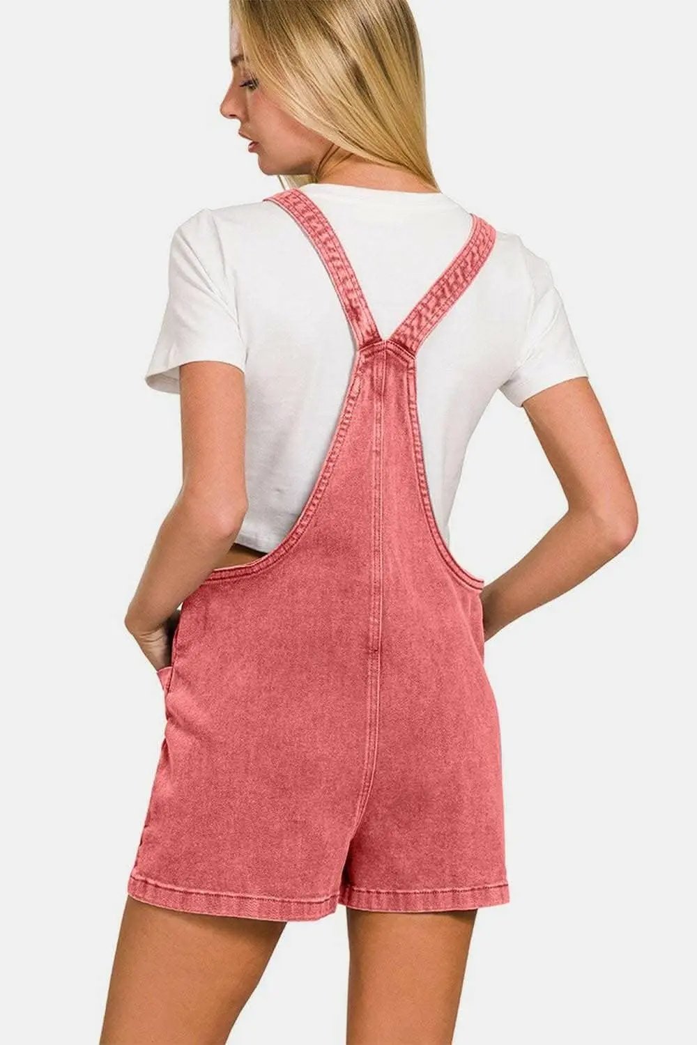 Trendsi Women's Casual Jumpsuit Knot Strap Washed Relaxed Fit