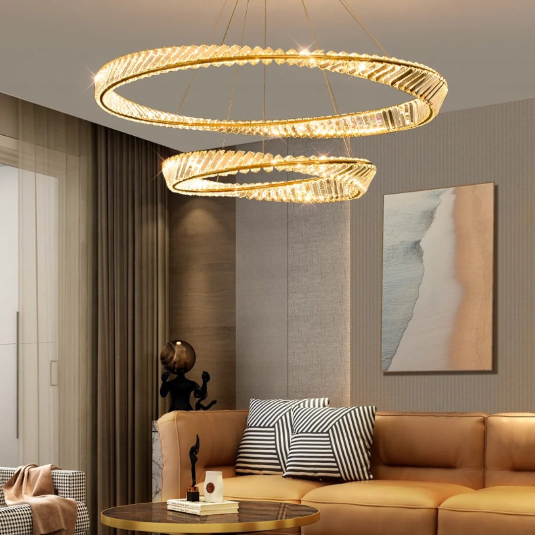 Araña de cristal elegante Wave Circle
