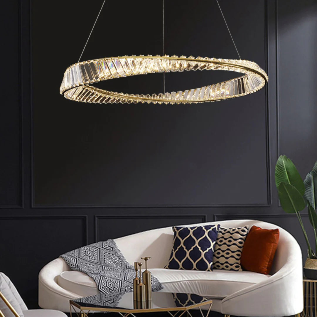 Araña de cristal elegante Wave Circle