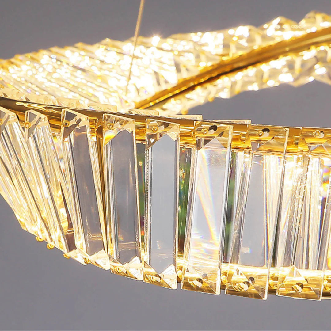 Araña de cristal elegante Wave Circle
