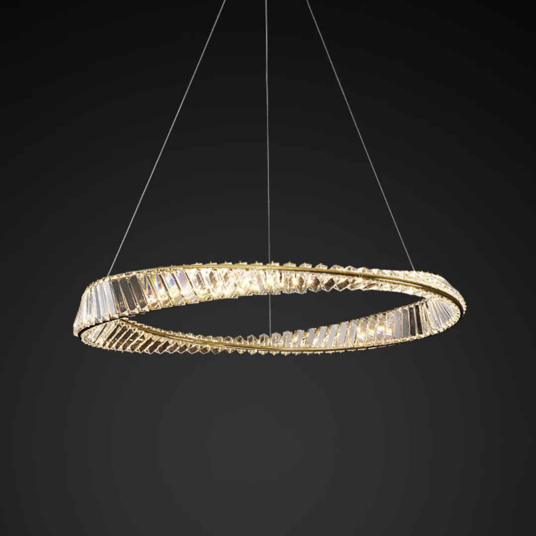 Araña de cristal elegante Wave Circle