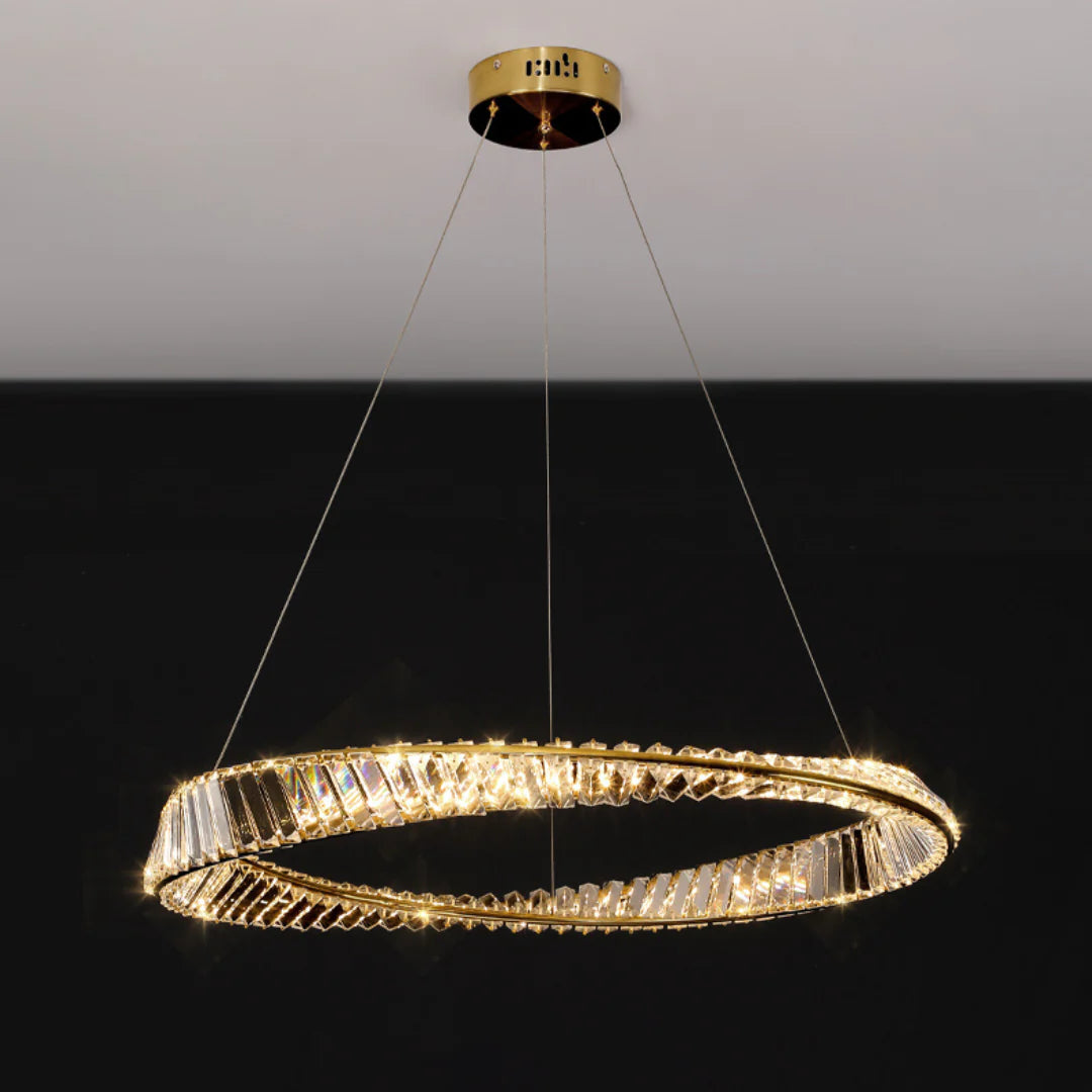 Araña de cristal elegante Wave Circle