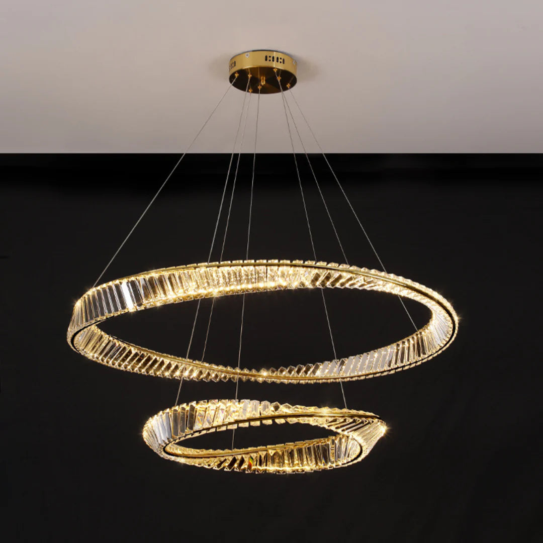 Araña de cristal elegante Wave Circle