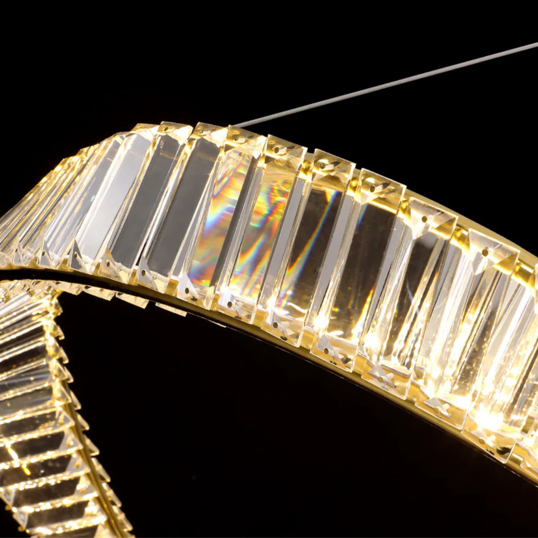 Araña de cristal elegante Wave Circle