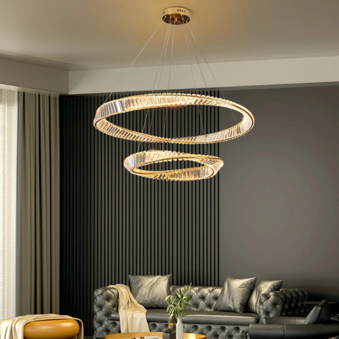 Araña de cristal elegante Wave Circle