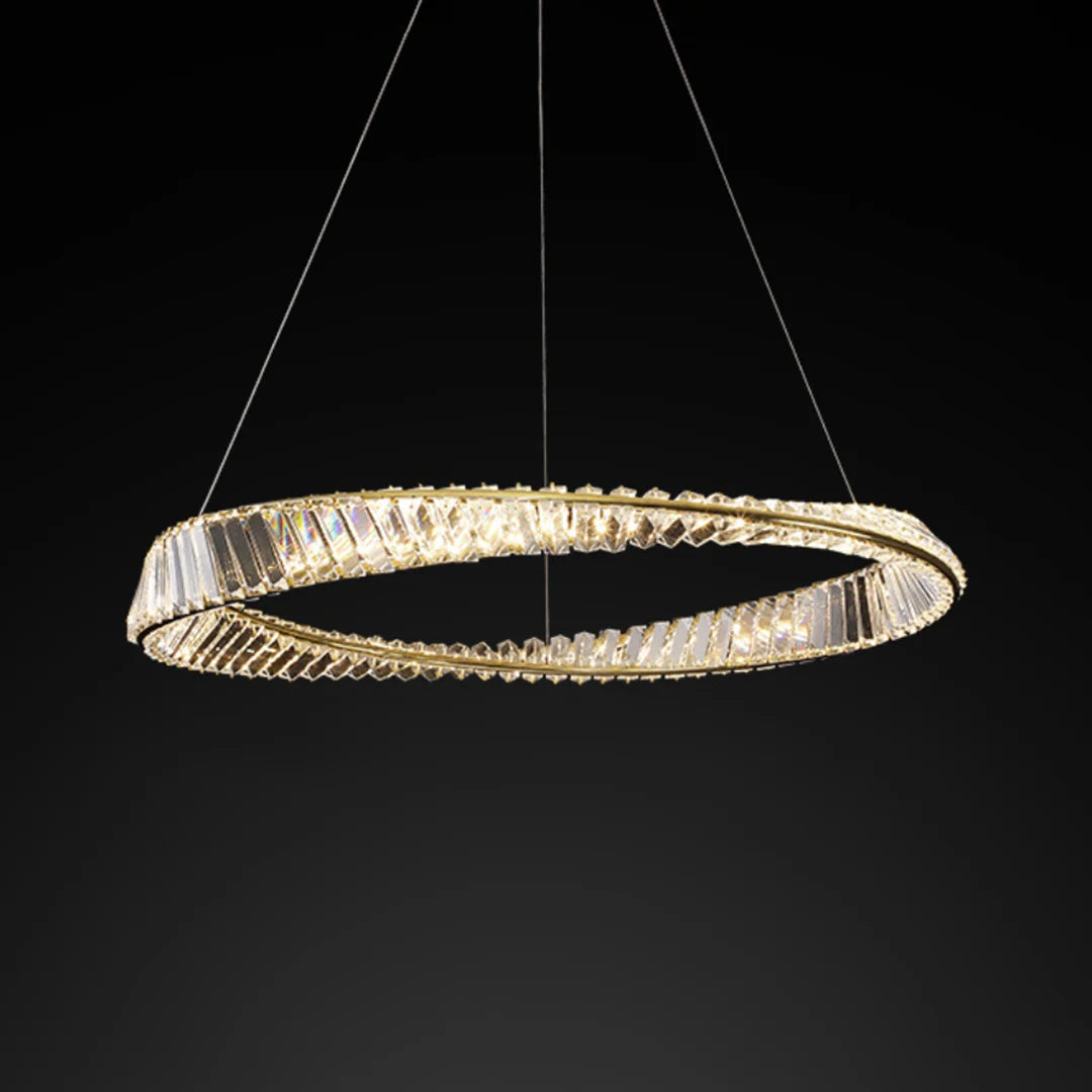 Araña de cristal elegante Wave Circle