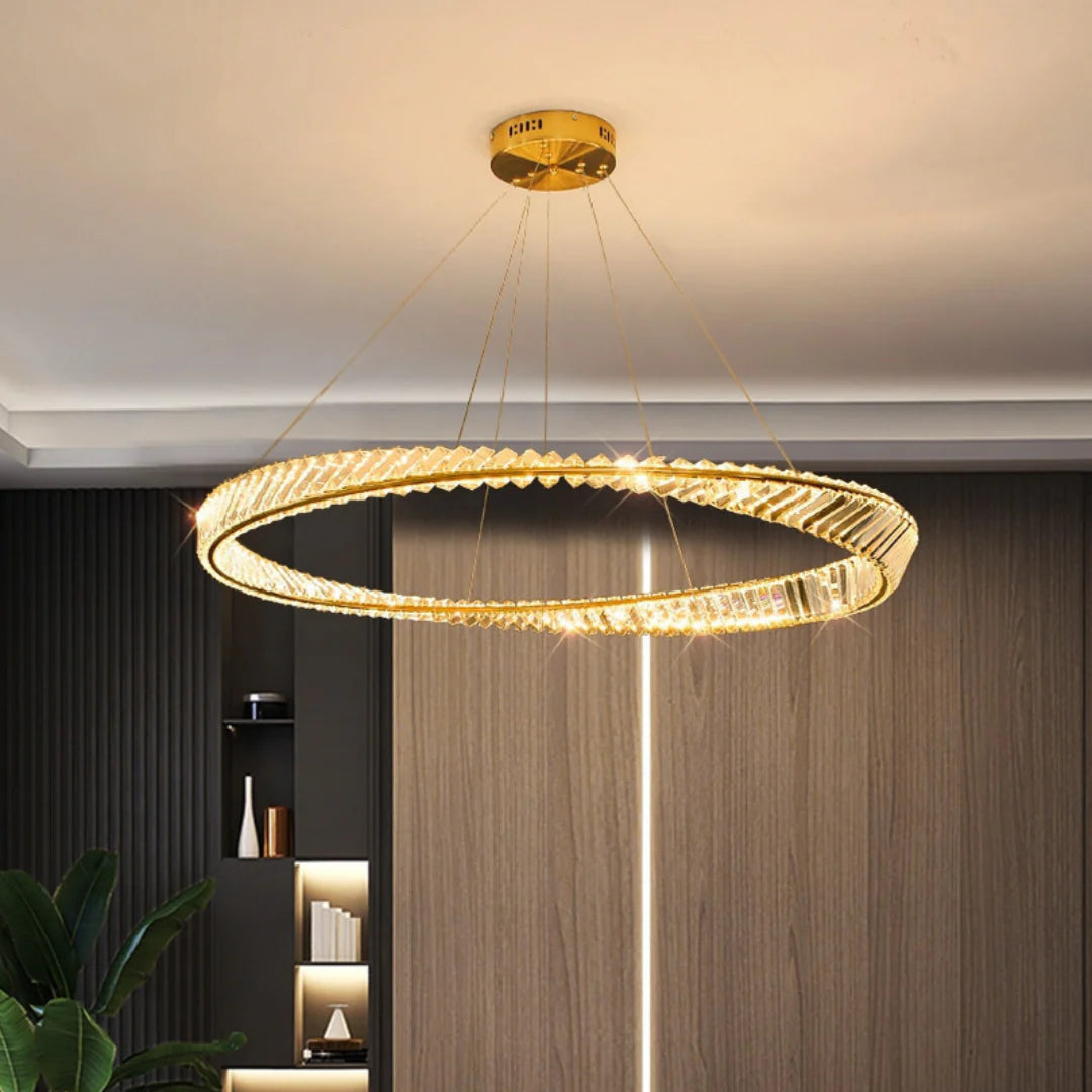 Araña de cristal elegante Wave Circle