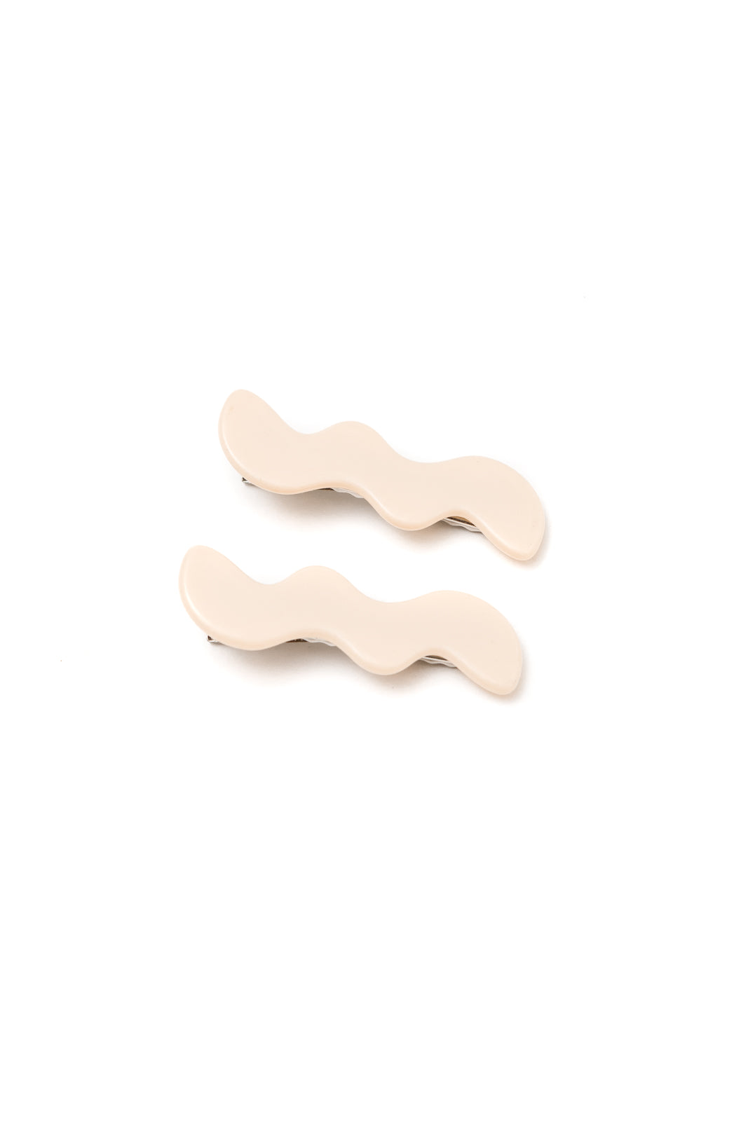 Juego de clips ondulados en color crema