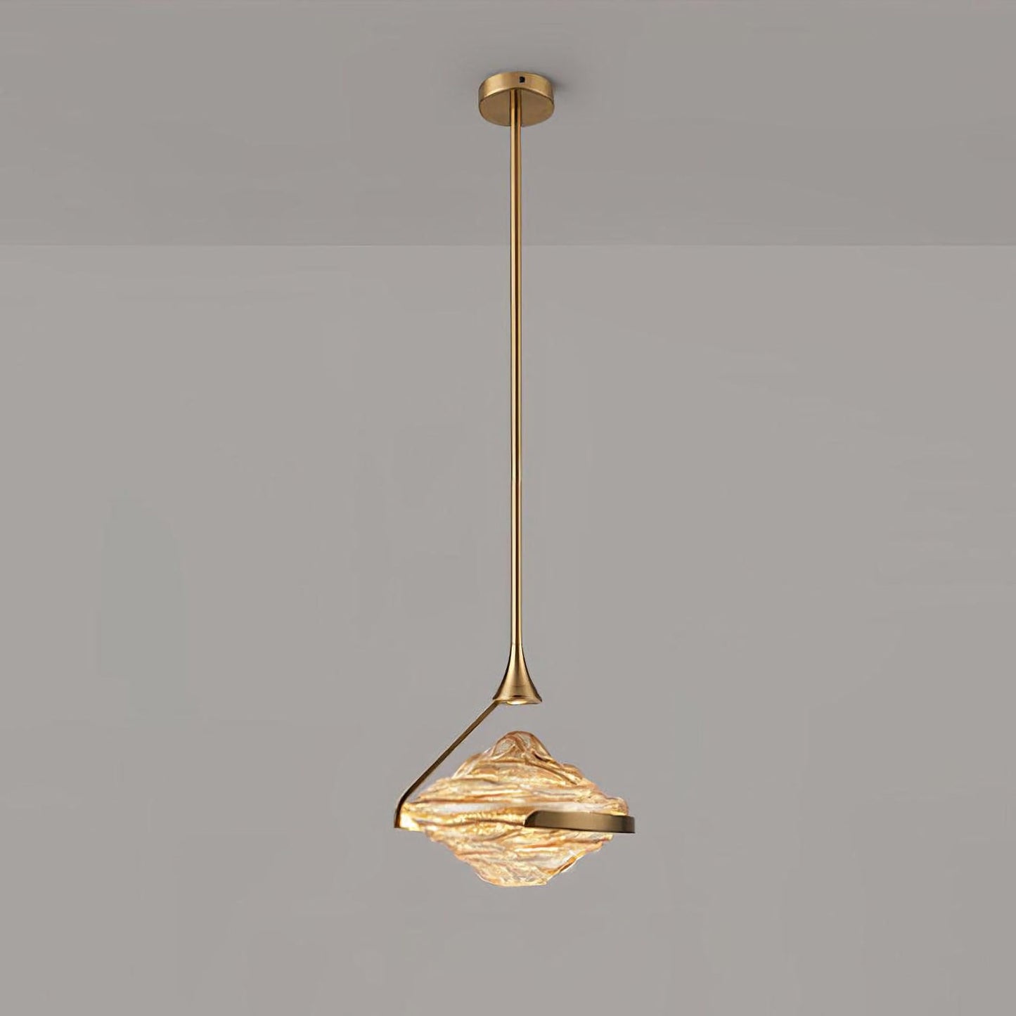 Lámpara colgante moderna de cristal ondulado
